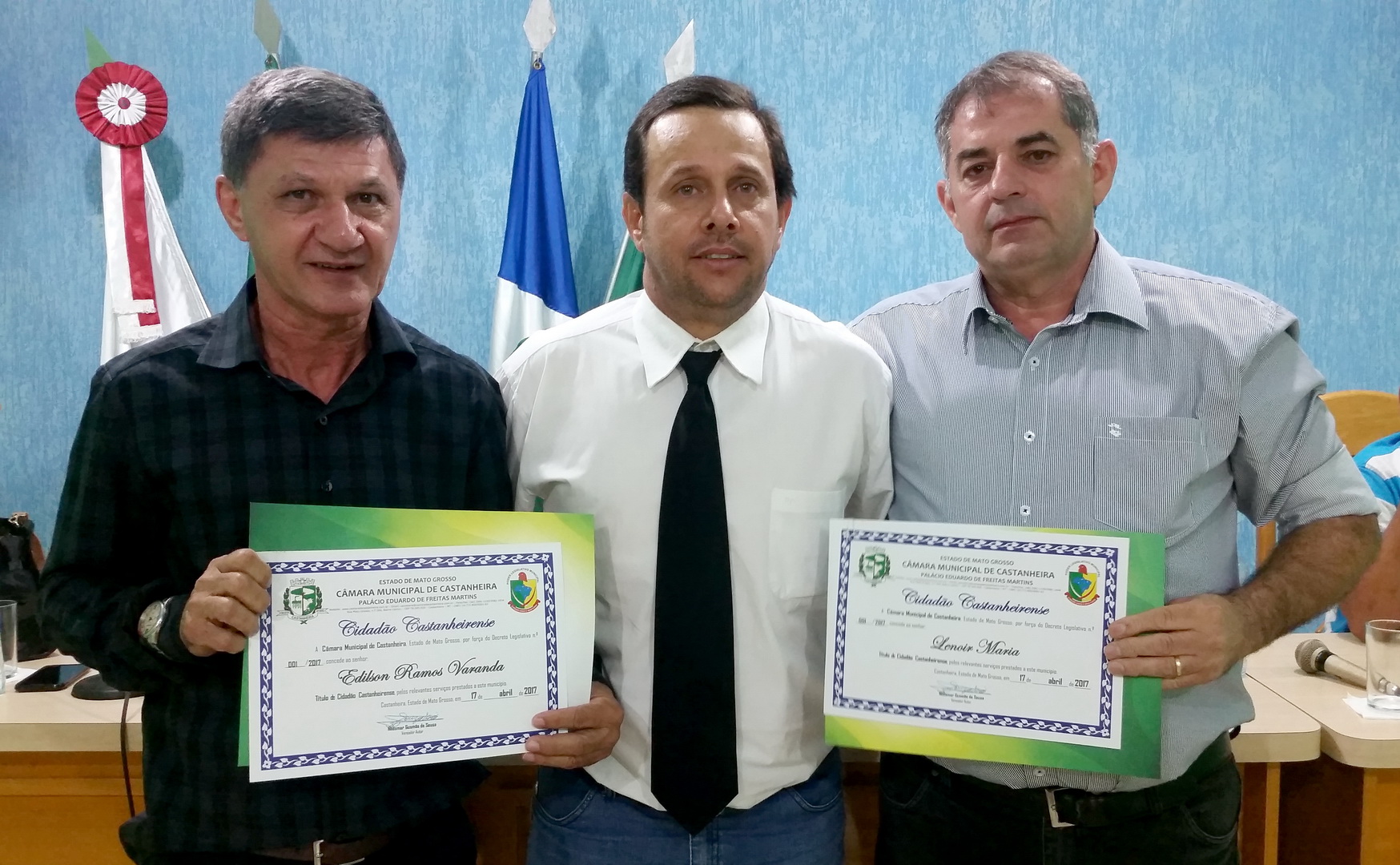 Edilson Varanda e Lenoir Maria recebem homenagens em Castanheira.
