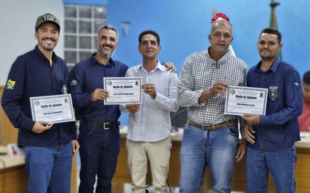 Câmara de Castanheira homenageia equipe do INDEA por décadas de serviços prestados ao município